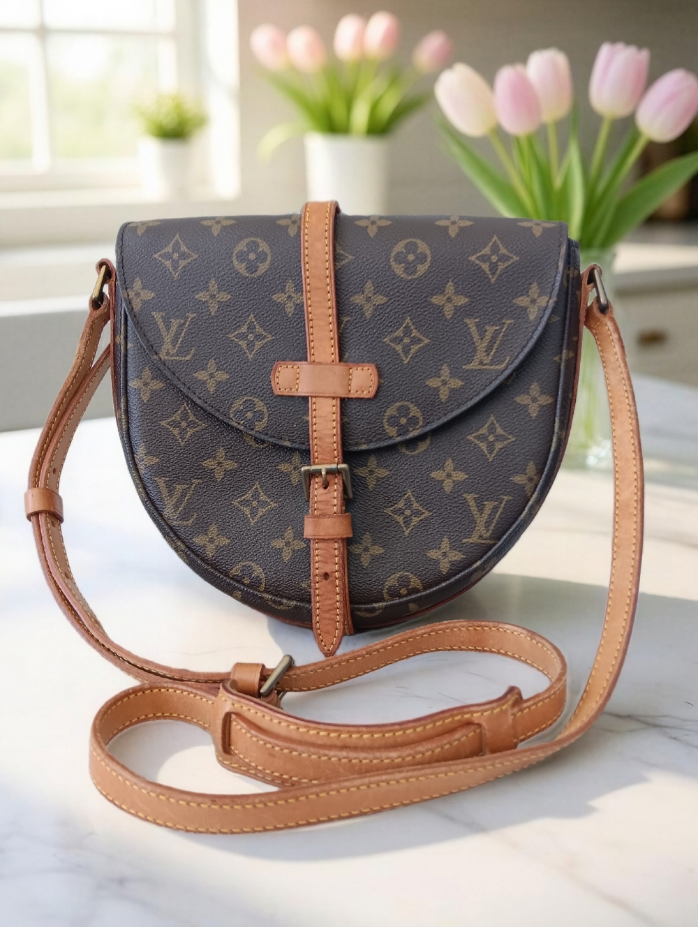Louis Vuitton Monogram Chantilly GM Crossbody Vintage 1992 France ✨ COA